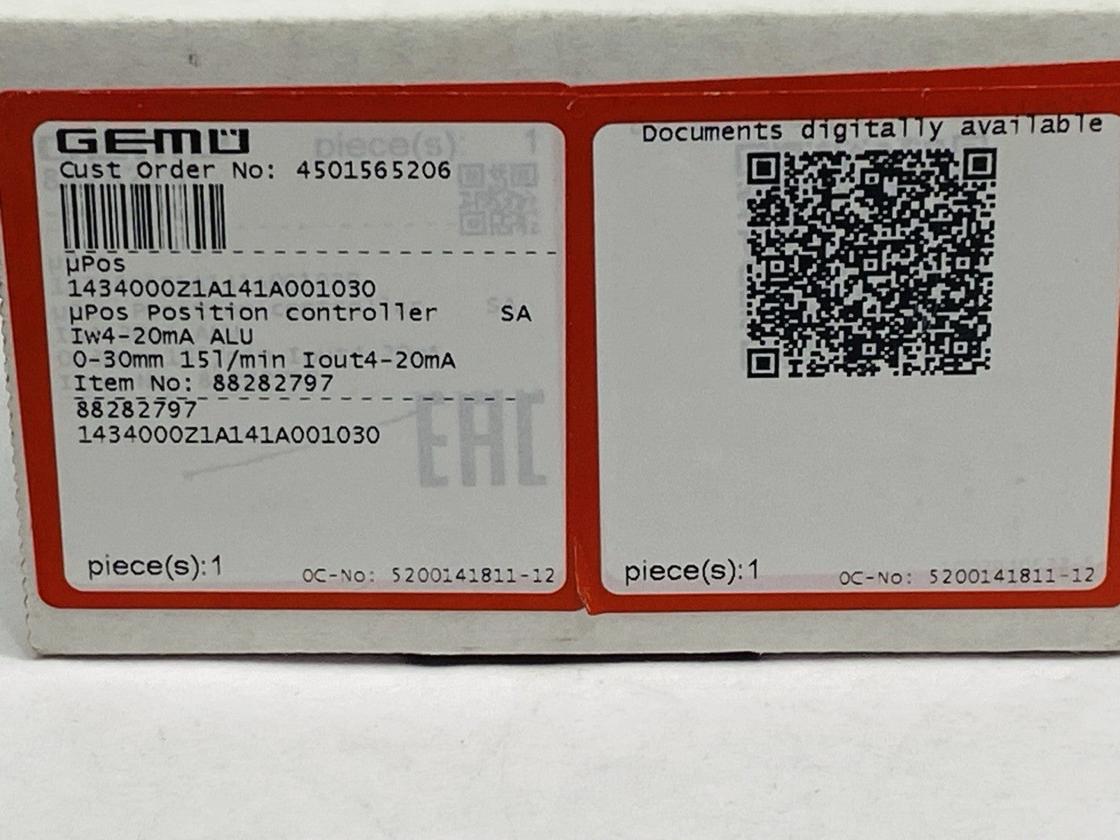 Gemu 1434000Z1A141A001030 Position Controller SA Electro-Pneumatic 88282797 - Maverick Industrial Sales