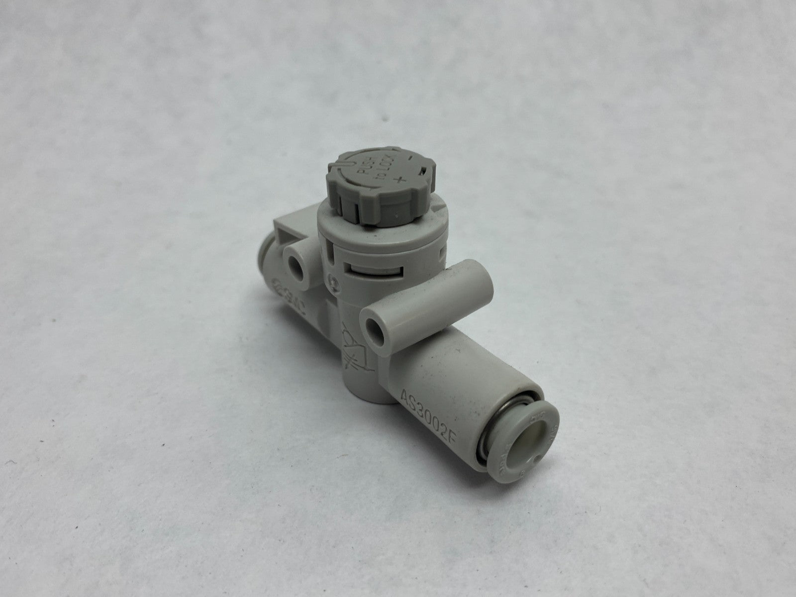 AS3002F-08A | SMC Inline Flow Control Fitting 6mm Tube - New – Open box - Maverick Industrial Sales