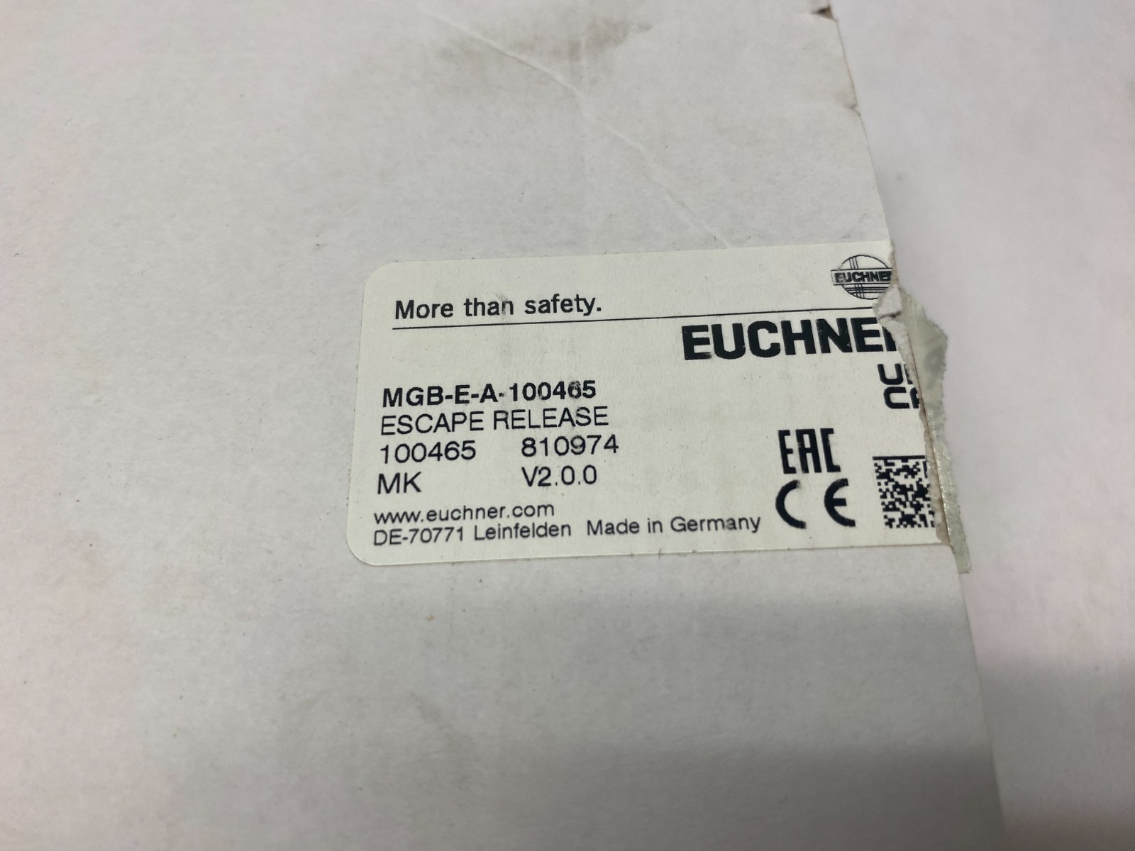 Euchner MGB-L1HE-ARA-R-119807 Guard Locking Mechanical Door Interlock Switch - Maverick Industrial Sales