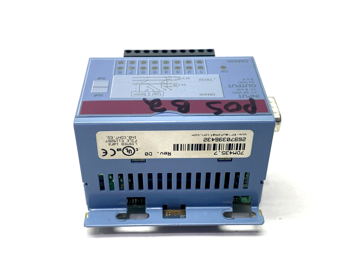 7DM435.7 | B&R Automation Rev. D0 DM435 2003 Digital Mixed Module, 8 I/O 24VDC - Used - Maverick Industrial Sales