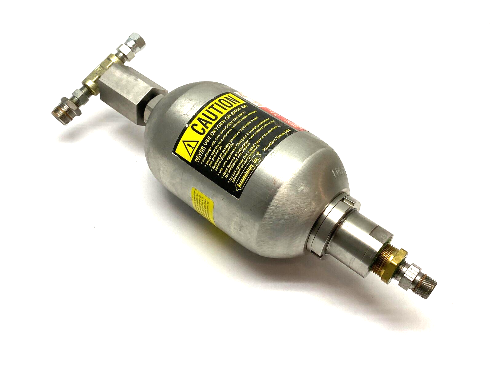 Accumulators Inc A1QTTBG2100AS High Pressure Accumulator 1 Qt 2,000psi 3/4" NPT - Maverick Industrial Sales