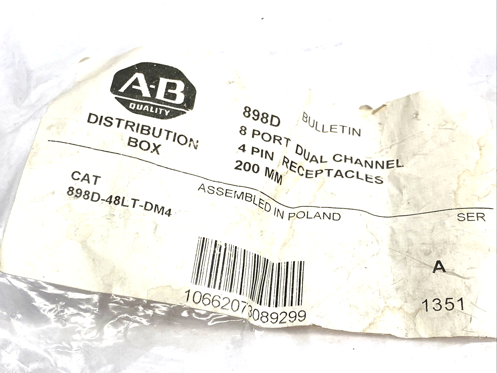 898D-48LT-DM4 | Allen Bradley Ser A 8-Port Dual Channel M12 4-Pin Distribution Box - New – Open box - Maverick Industrial Sales