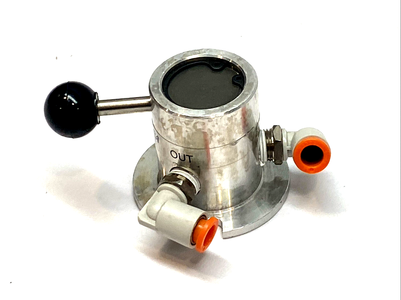 MHL-4 | Mead 4-Way Ball Handle Pneumatic Valve 1/8" NPT 150 PSI - Used - Maverick Industrial Sales