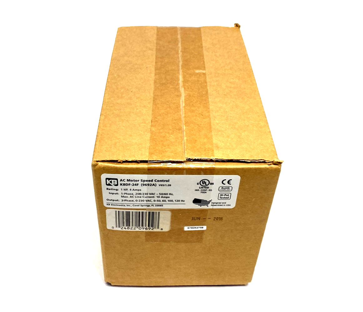 KB Electronics KBDF-24F Digital Inverter AC Drive 1HP 4A 230VAC 3PH 9692A - Maverick Industrial Sales