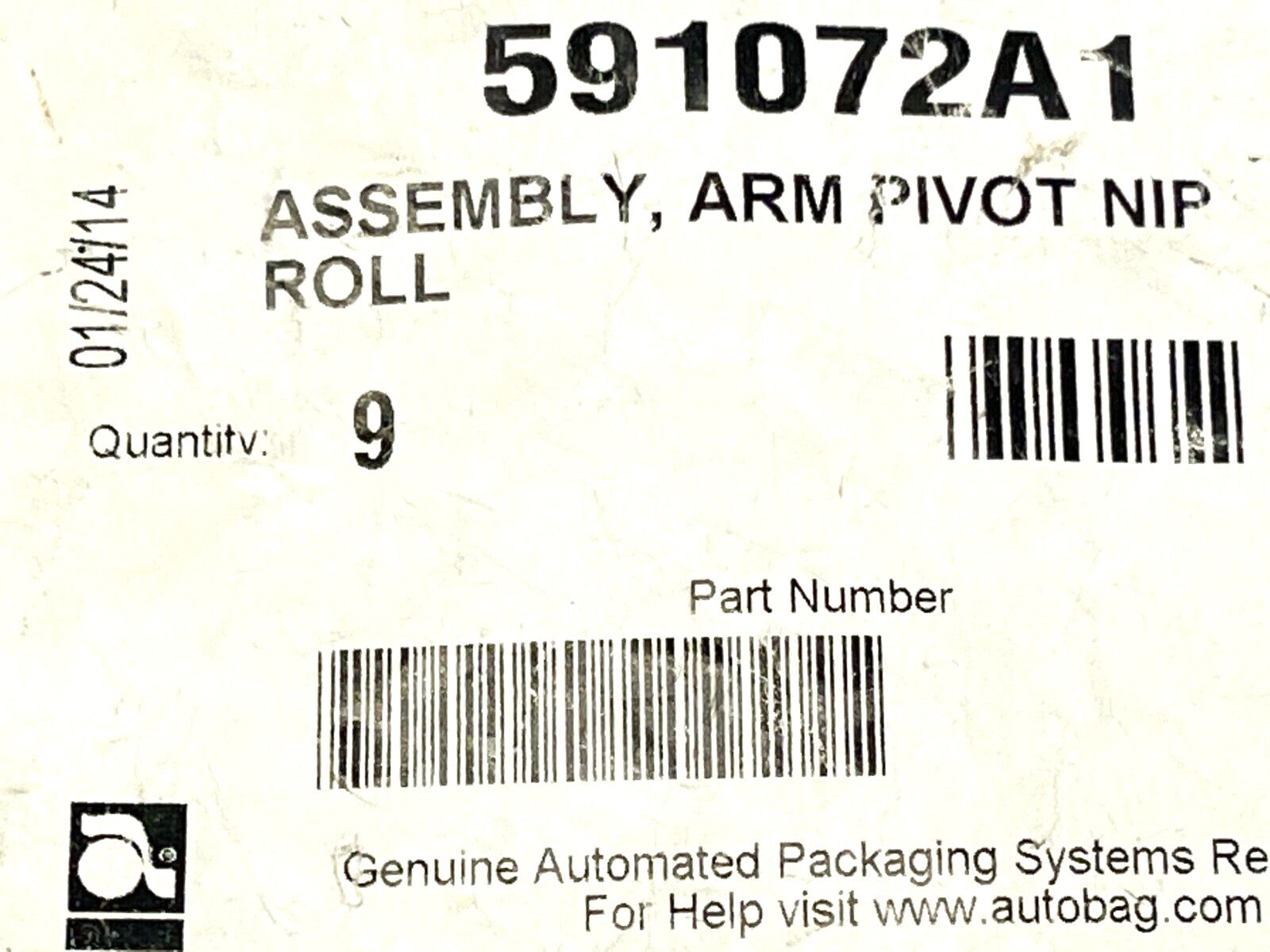 Automated Packaging Systems 591072A1 Arm Pivot Assembly NIP Roll PKG OF 9 - Maverick Industrial Sales