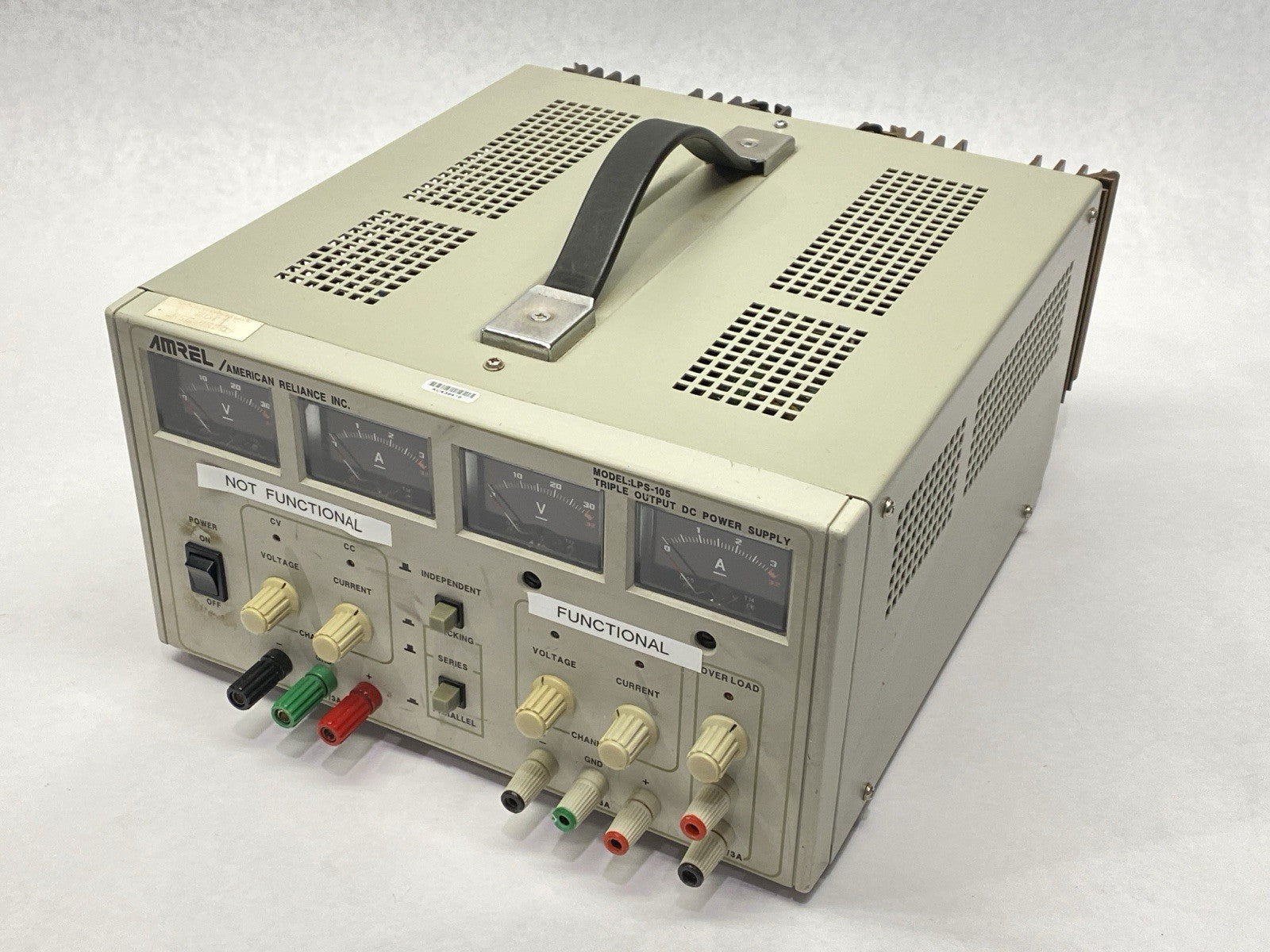 LPS-105 | American Reliance Triple Output DC Power Supply - For parts or not working - Maverick Industrial Sales