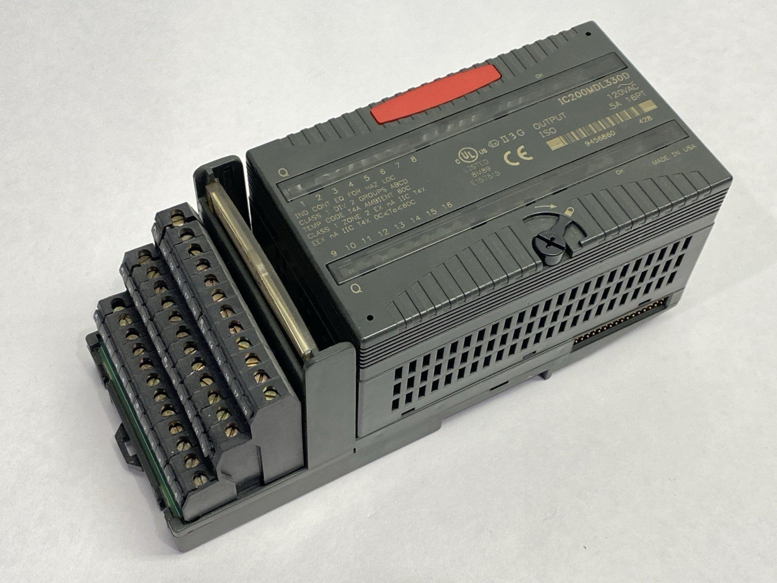 IC200MDL330D | GE Fanuc Isolated Output Module 16PT 0.5A 120VAC - For parts or not working - Maverick Industrial Sales