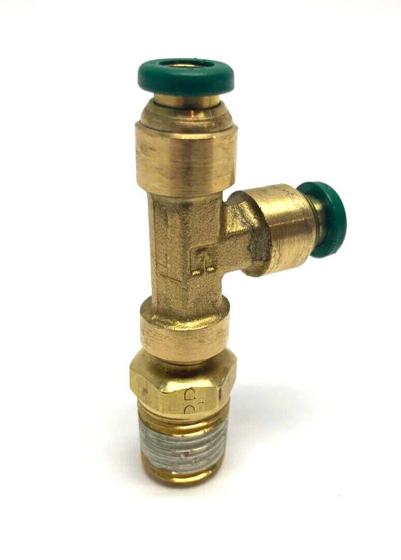 Parker 171PTC-4-4 Push-To-Connect Swivel Brass Run Tee 1/4" Tube and Thread - Maverick Industrial Sales