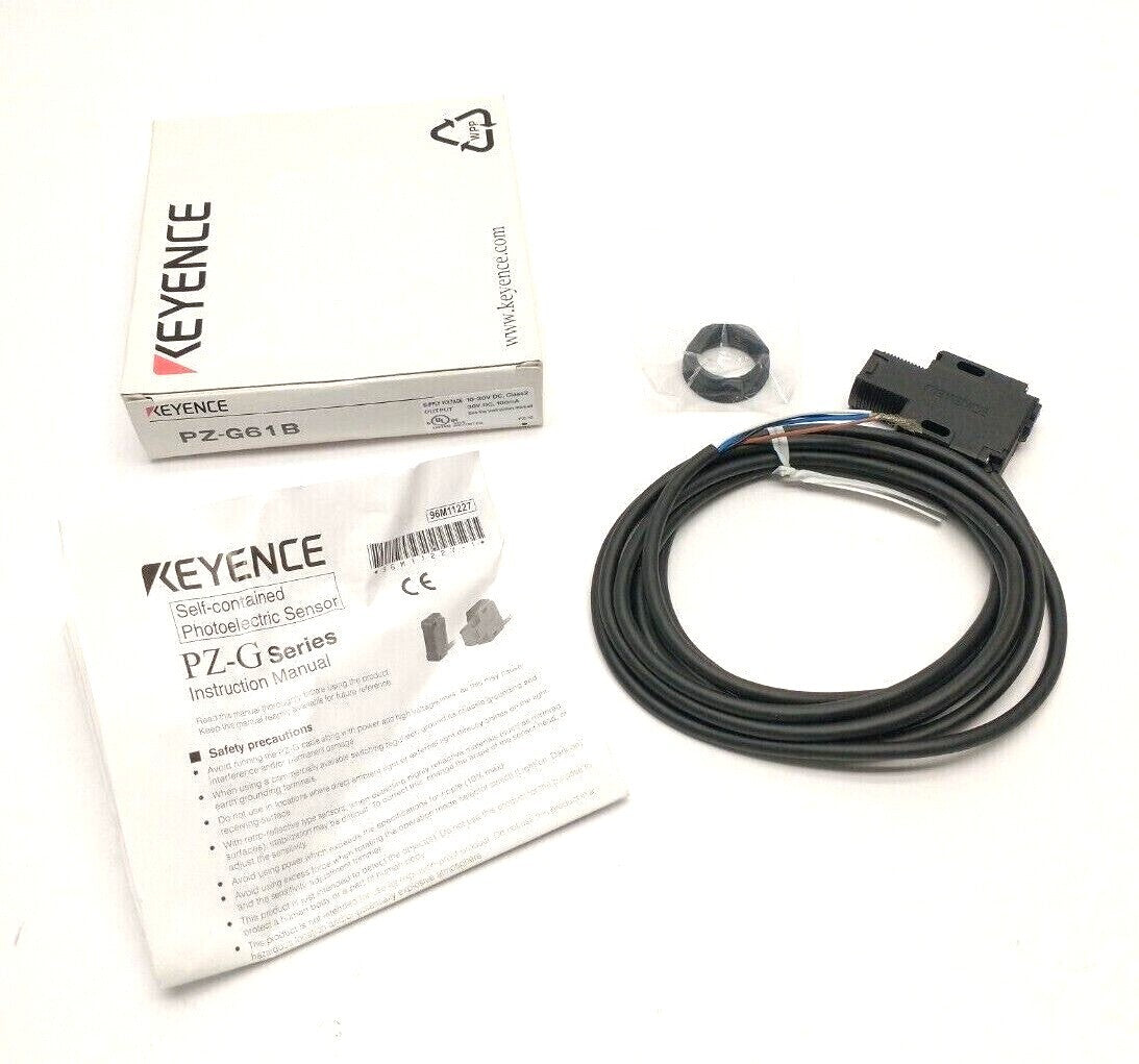 Keyence PZ-G61B Threaded Mount Retro-Reflective Photoelectric Sensor 2m Cable - Maverick Industrial Sales