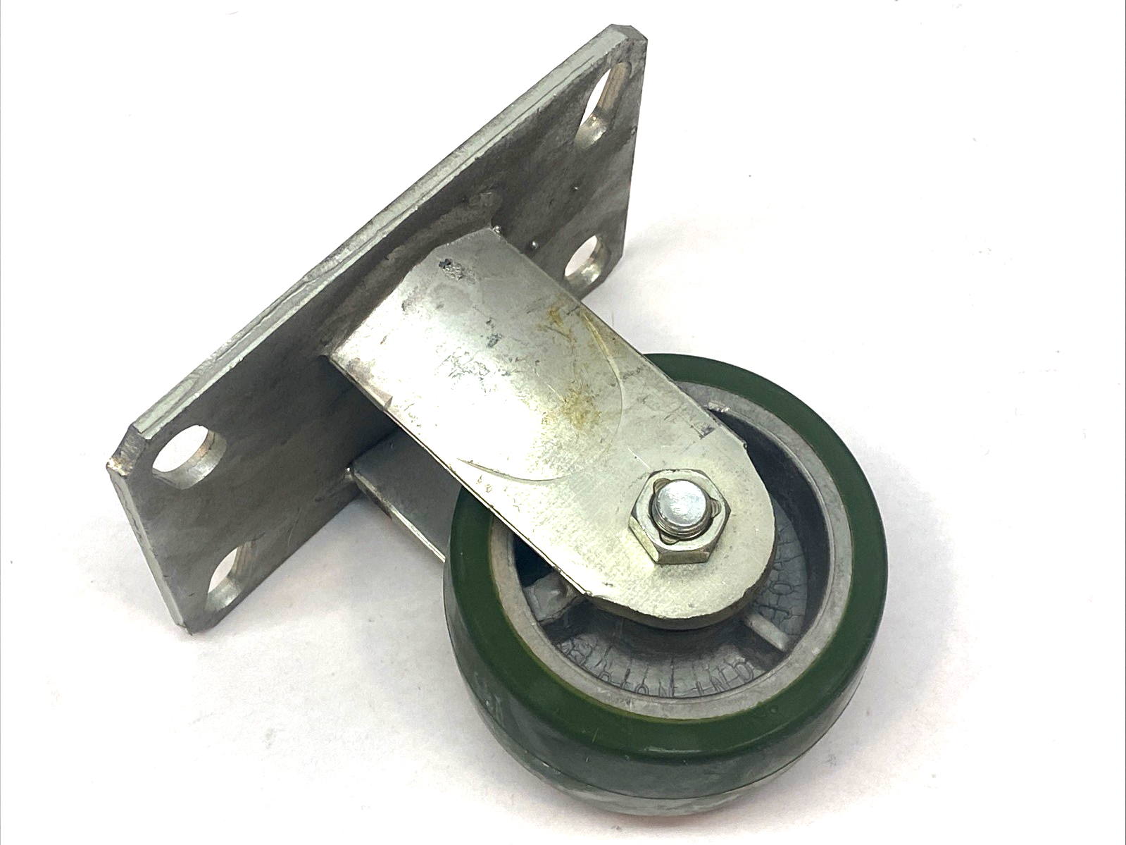 AJ0420219 | Albion 4" x 2" Flat Caster Wheel Green - Used - Maverick Industrial Sales