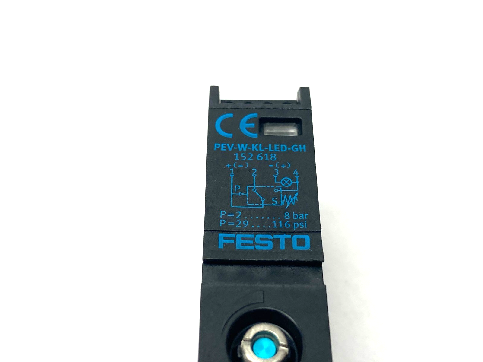 Festo PEV-W-KL-LED-GH Pressure Switch 2-8bar 152618 - Maverick Industrial Sales