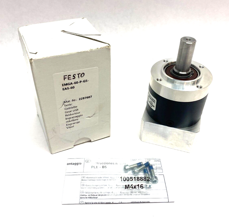 Festo EMGA-60-P-G5-EAS-60 Gear Unit 13,000rpm 5:1 Ratio 2297687 - Maverick Industrial Sales