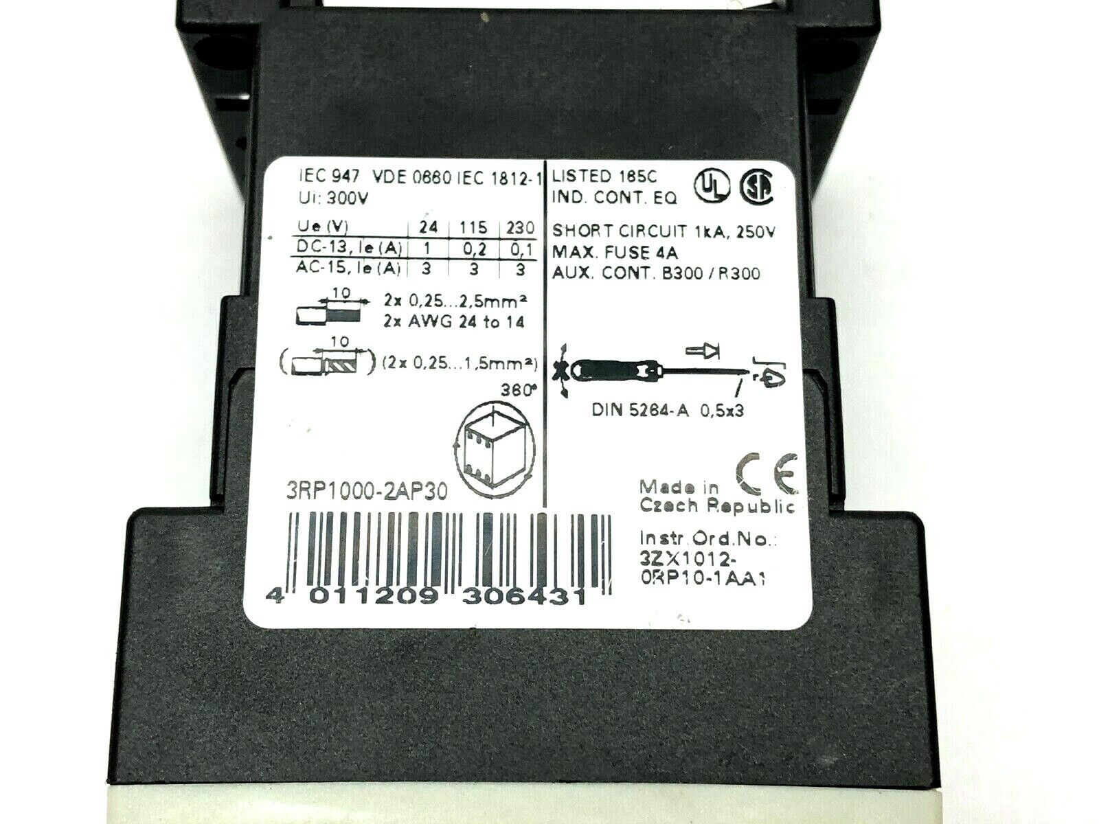 Siemens 3RP1000-2AP30 Contactor Sirius 3R - Maverick Industrial Sales