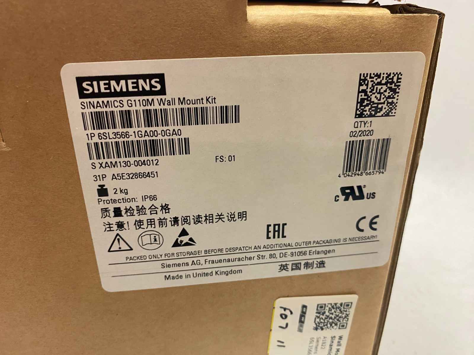 Siemens 6SL3566-1GA00-0GA0 SINAMICS G110M Wall Mount Kit - Maverick Industrial Sales