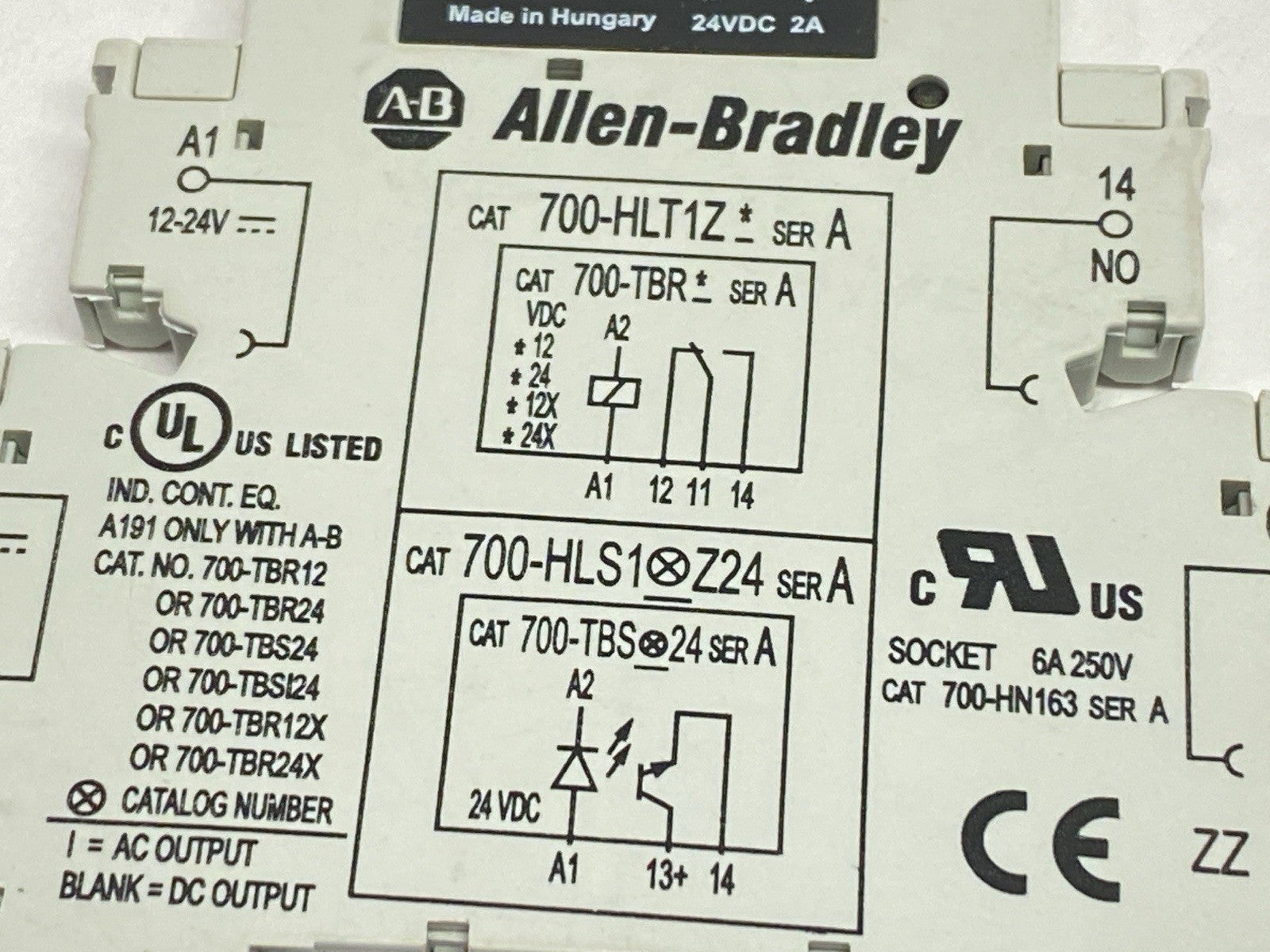 700-HLS1Z24 | Allen Bradley Ser A Terminal Block Relay 2A 24VDC LOT OF 2 - Used - Maverick Industrial Sales