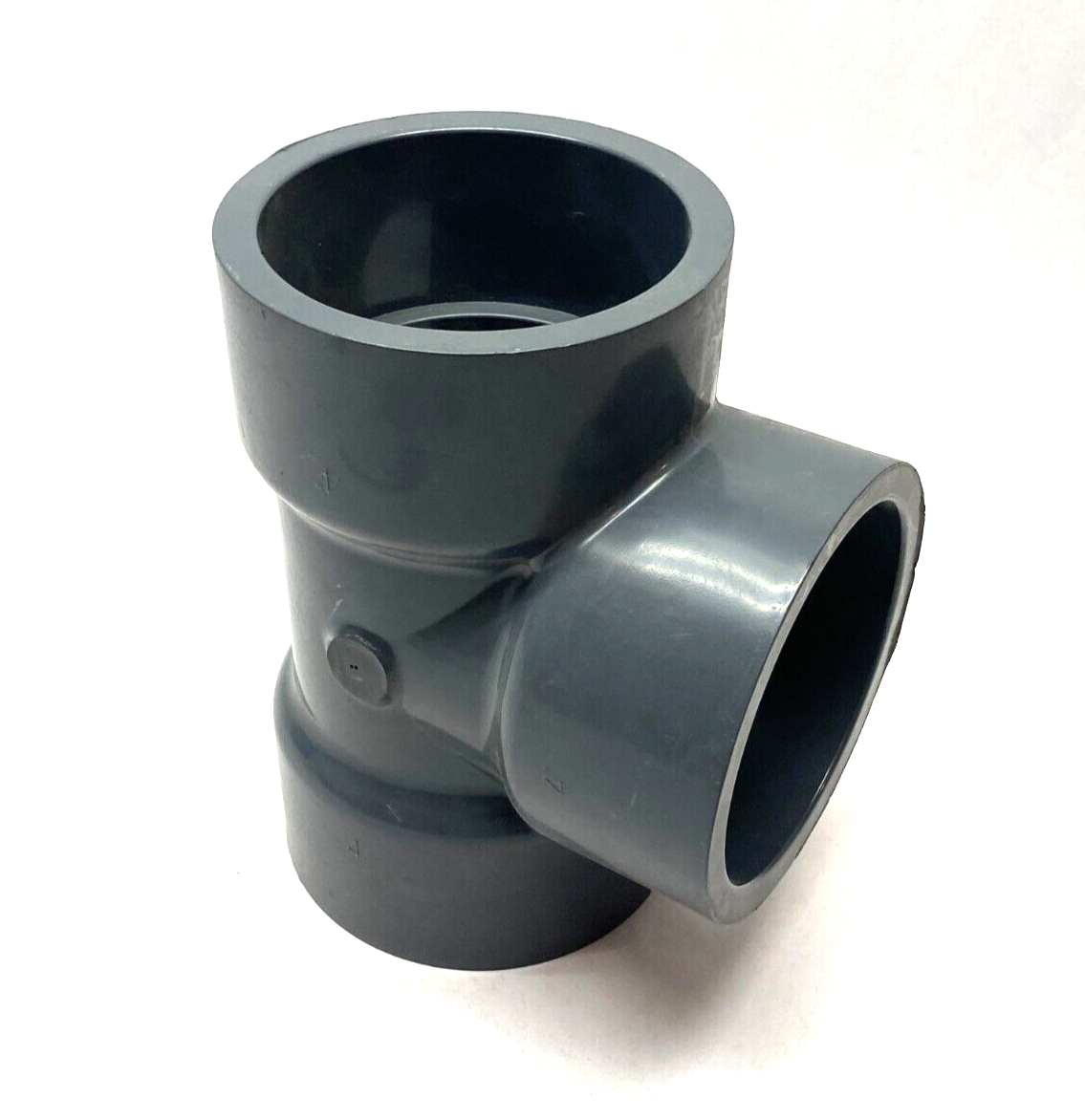 Lasco 801-040 Three-Way Tee Slip Socket Fitting 4" SCH80 PVC Gray - Maverick Industrial Sales