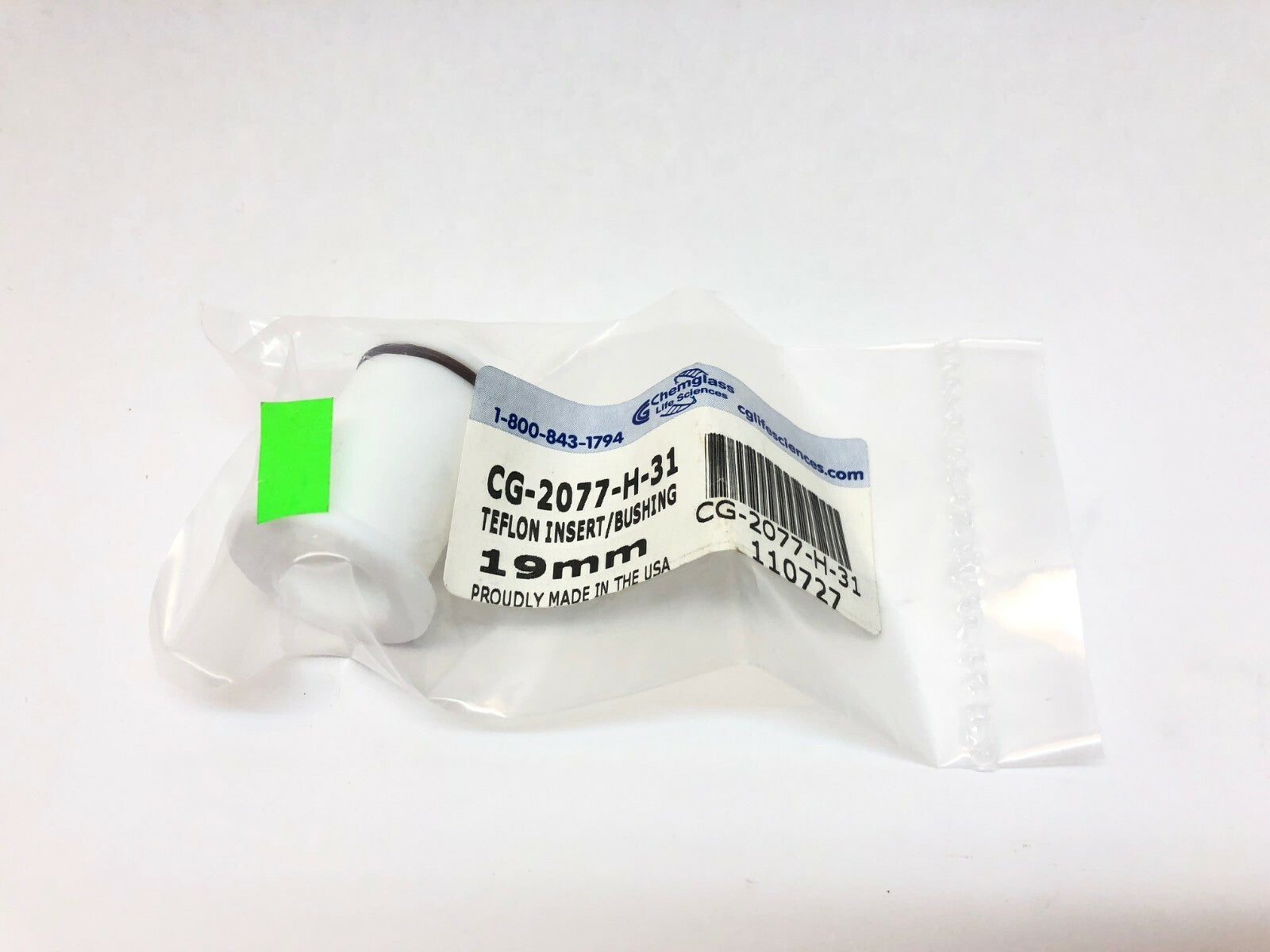 Chemglass CG-2077-H-31 Teflon Insert/Bushing, 19mm - Maverick Industrial Sales