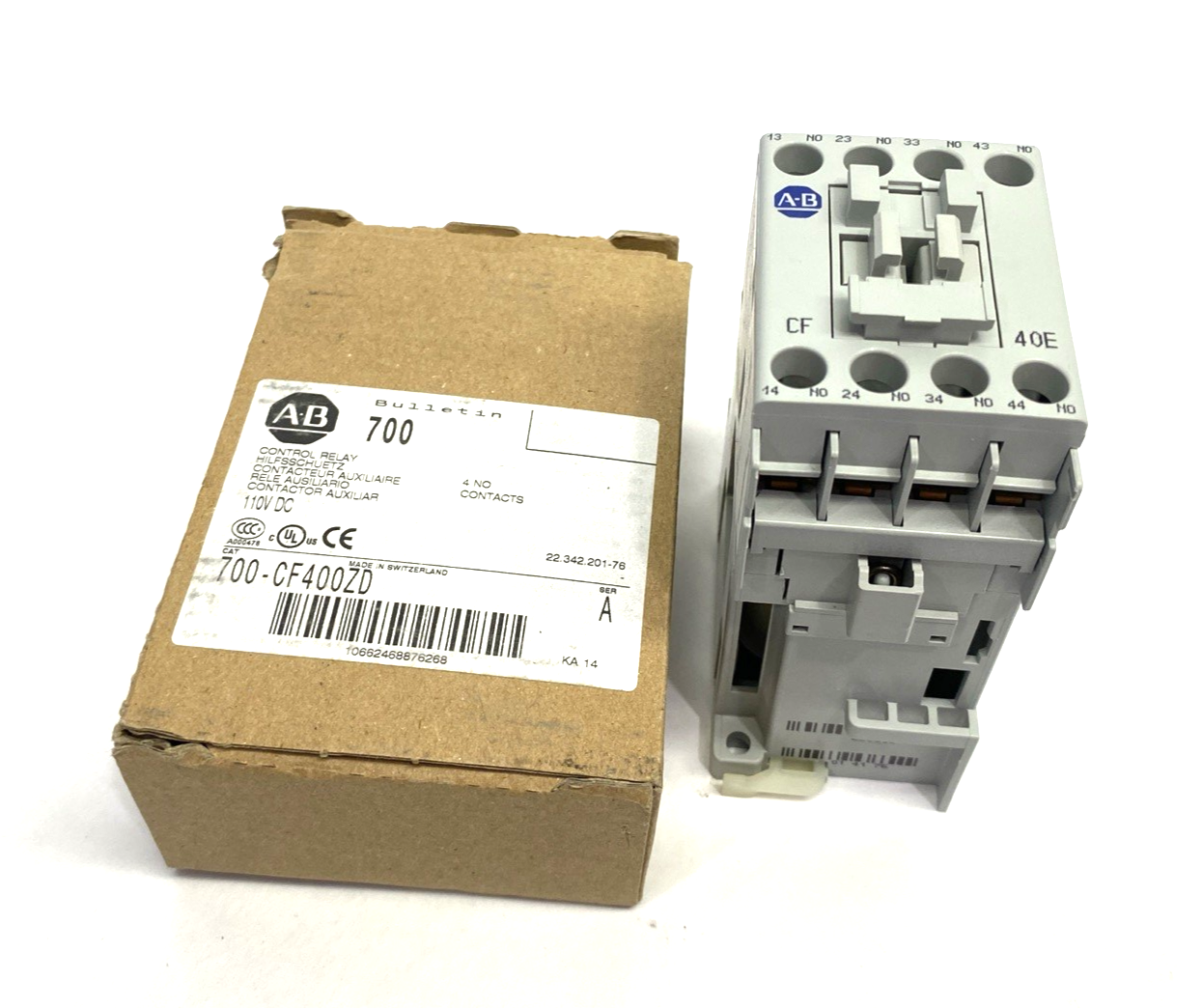 700-CF400ZD | Allen Bradley Ser. A Industrial Control Relay 4 NO Contacts - New – Open box - Maverick Industrial Sales