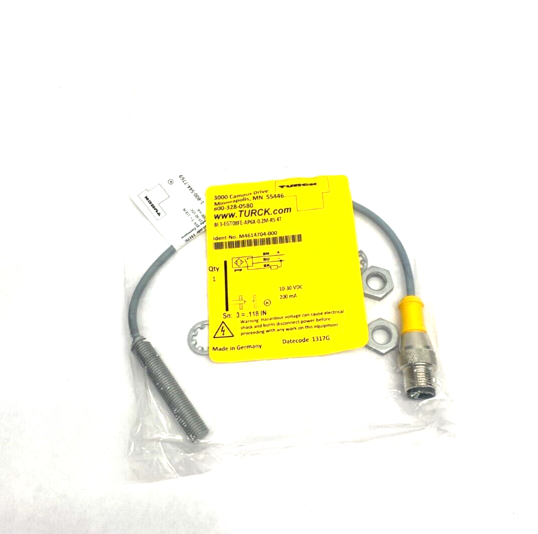 Turck BI 3-EGT08FE-AP6X-0.2M-RS 4T Proximity Sensor 10-30VDC M4614704-000 - Maverick Industrial Sales