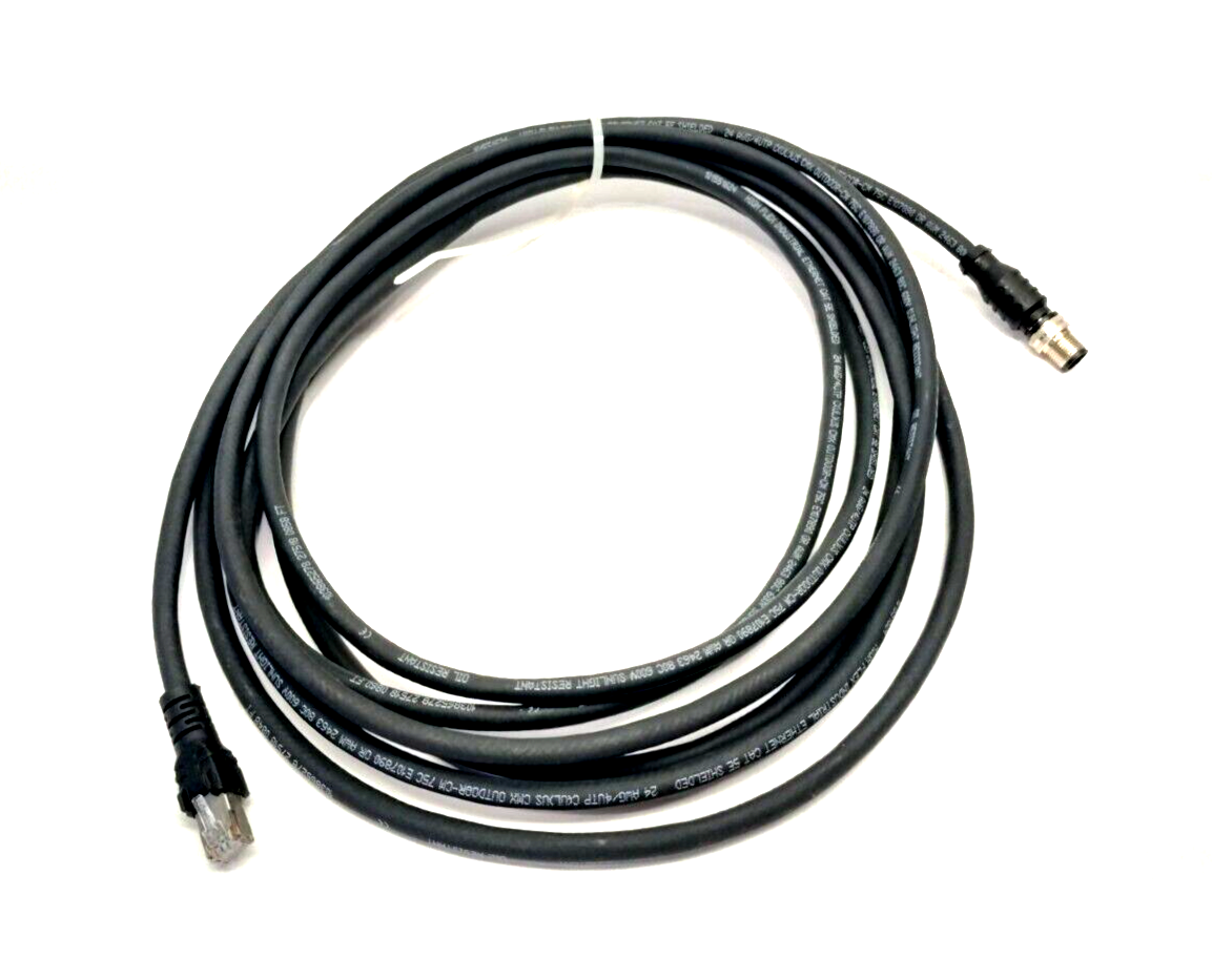 61-9000118-01 | Omron Rev C Microscan Ethernet Cordset M12 Male 8-Pin To RJ45 5m - Used - Maverick Industrial Sales