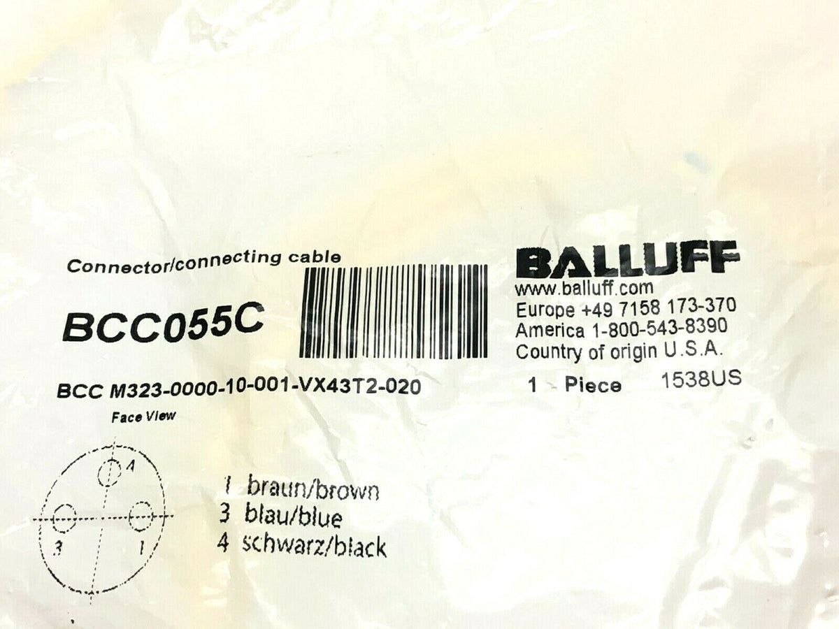 Bcc055e BCC055C | Balluff BCC055C Single-Ended Cordset 2m Length BCC M323-0000 ...