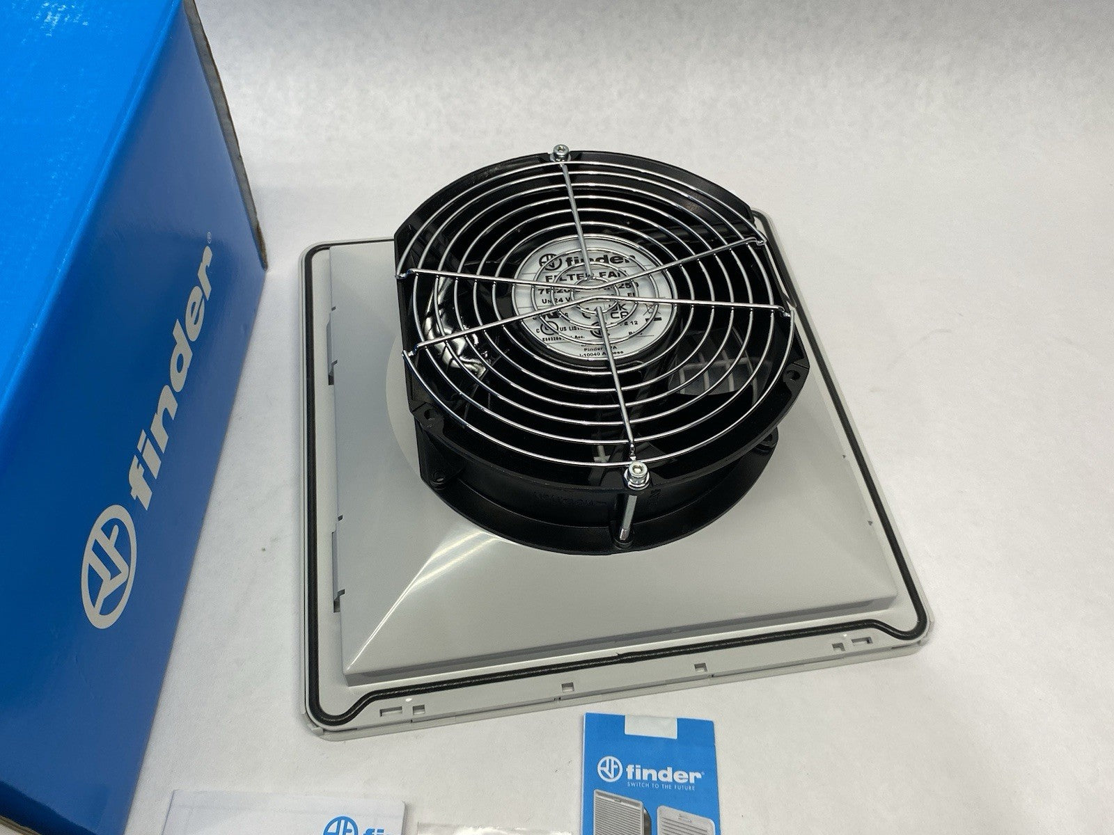 7F.20.9.024.4250 | Finder Standard Filter Fan Unit, 24VDC, 147 CFM free flow - New Other - Maverick Industrial Sales