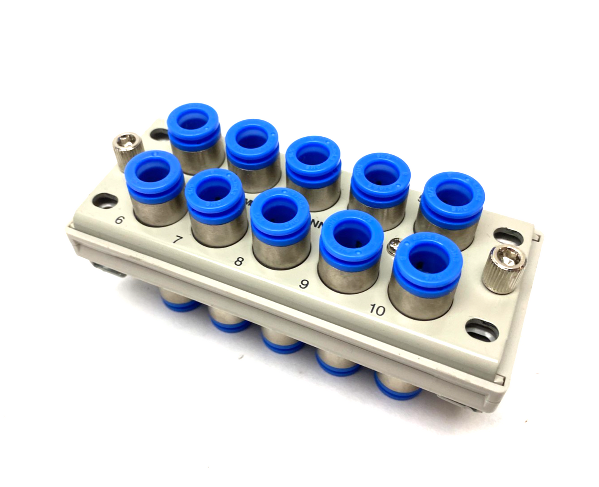 SMC KDM10-08 Multiconnector Pneumatic Manifold 10-Port 8mm - Maverick Industrial Sales