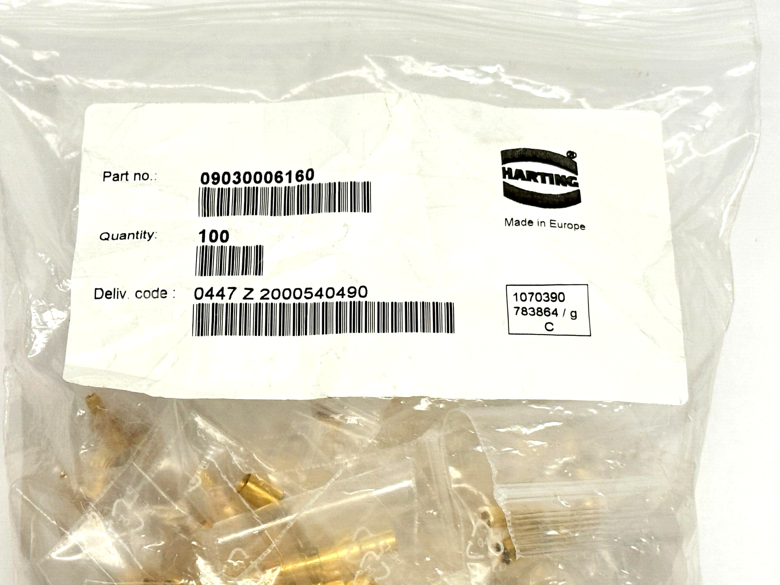 Harting 09030006160 DIN 41612 Connectors Coaxial Contacts Type M Male LOT OF 2 - Maverick Industrial Sales