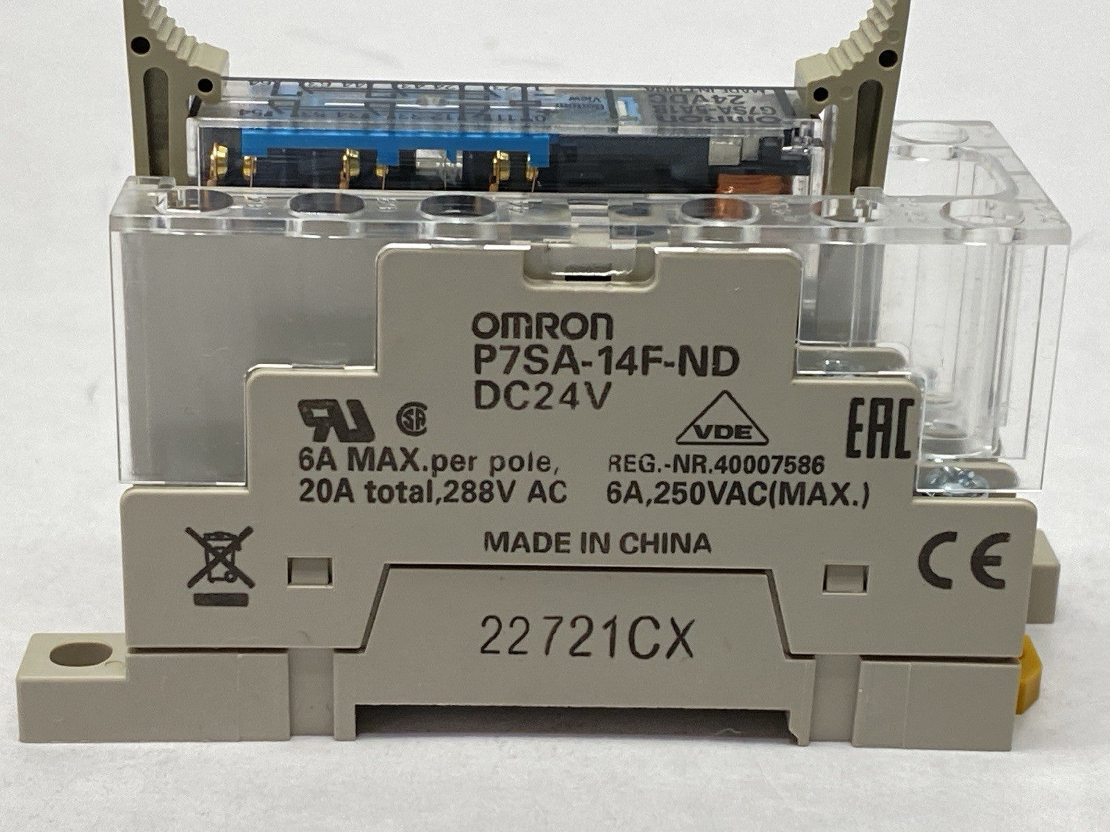 Omron G7SA-5A1B 24VDC Safety Relay 5PST-NO SPST-NC w/ P7SA-14F-ND Socket/Base - Maverick Industrial Sales