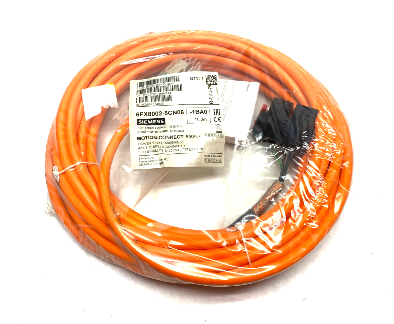 Siemens 6FX8002-5CN06-1BA0 MOTION-CONNECT 800Plus Power Cable Assembly - Maverick Industrial Sales