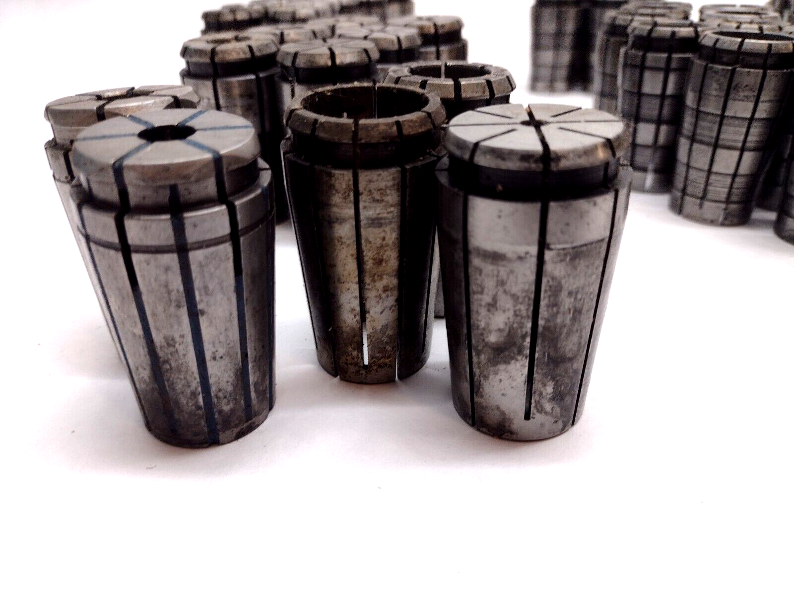 69 Pieces | Assorted CNC Spring Collets LOT OF 69 - Used - Maverick Industrial Sales