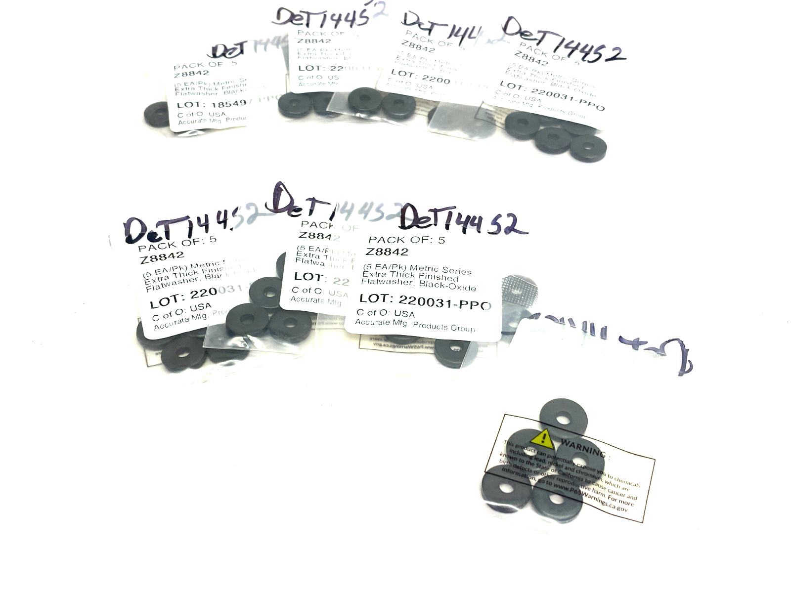 Z8842 | Accurate Mfg. Extra Thick Finished Flat Washer LOT OF 8PKGS, 40 WASHERS- New - Maverick Industrial Sales