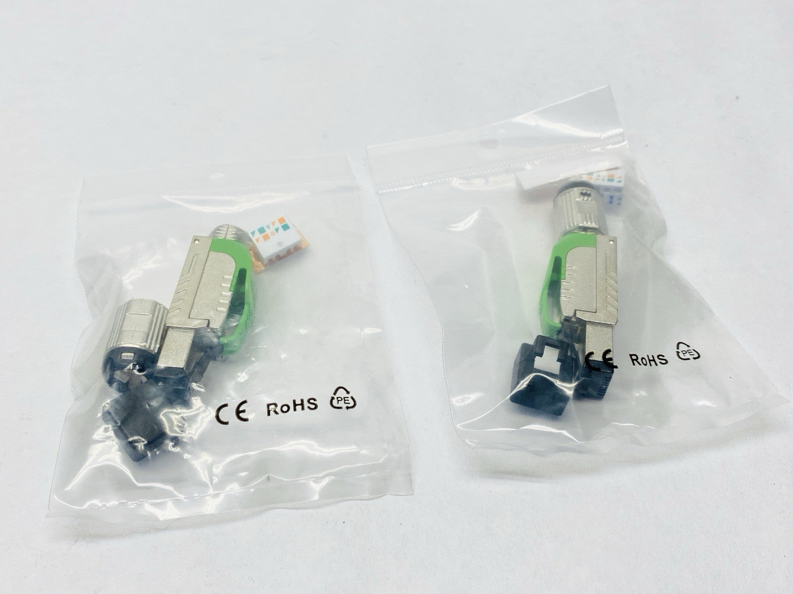 Linkup CON-TLC6ASFT-GN-02 Cat6A RJ45 Wireable Connector 22AWG S/FTP 10G 2-PACK - Maverick Industrial Sales