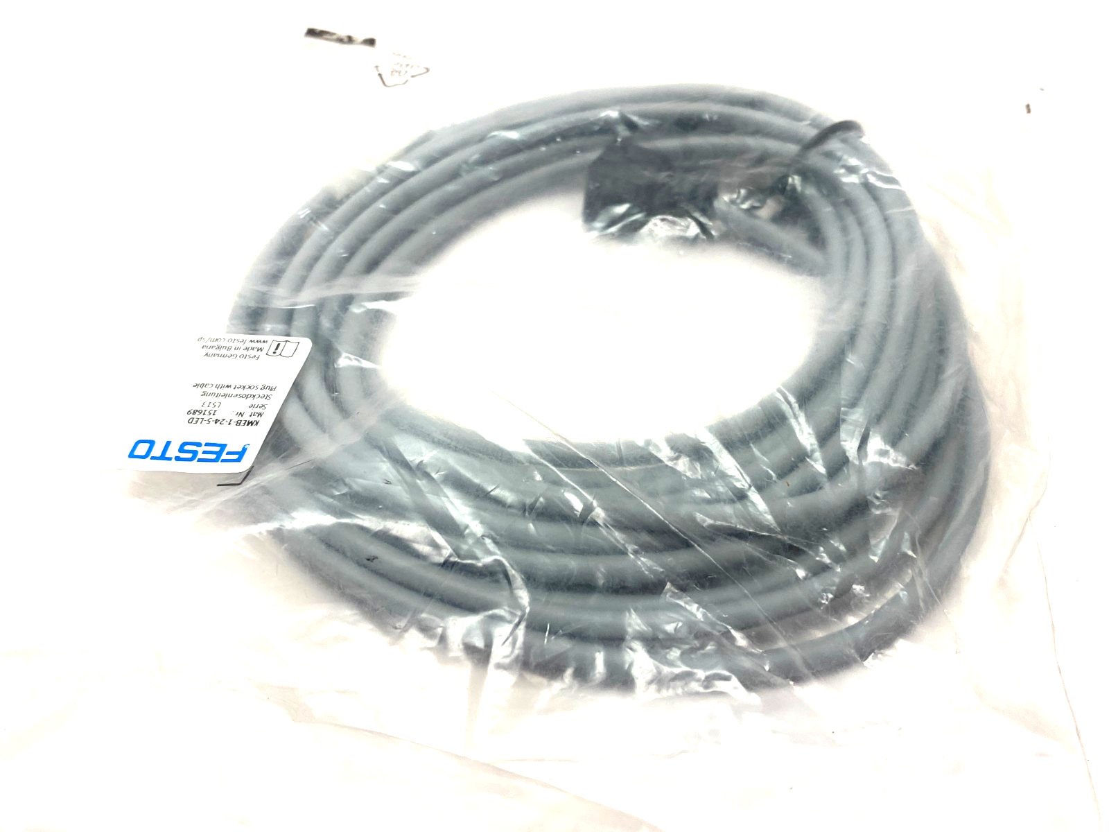 Festo KMEB-1-24-5-LED Rt Angle Plug Socket Cordset 5m 151689 - Maverick Industrial Sales