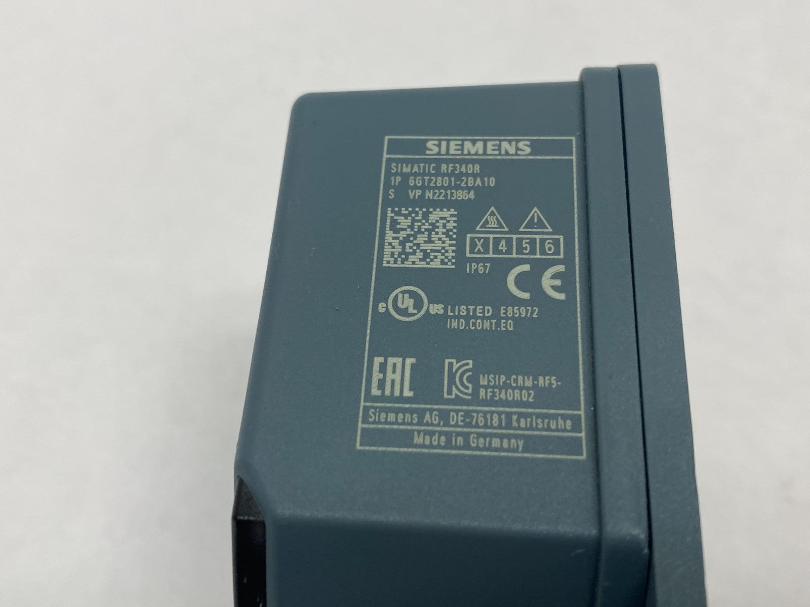 6GT2801-2BA10 | Siemens SIMATIC RF340R RF Reader Head 75mm x 75mm DAMAGED FRONT - Used - Maverick Industrial Sales