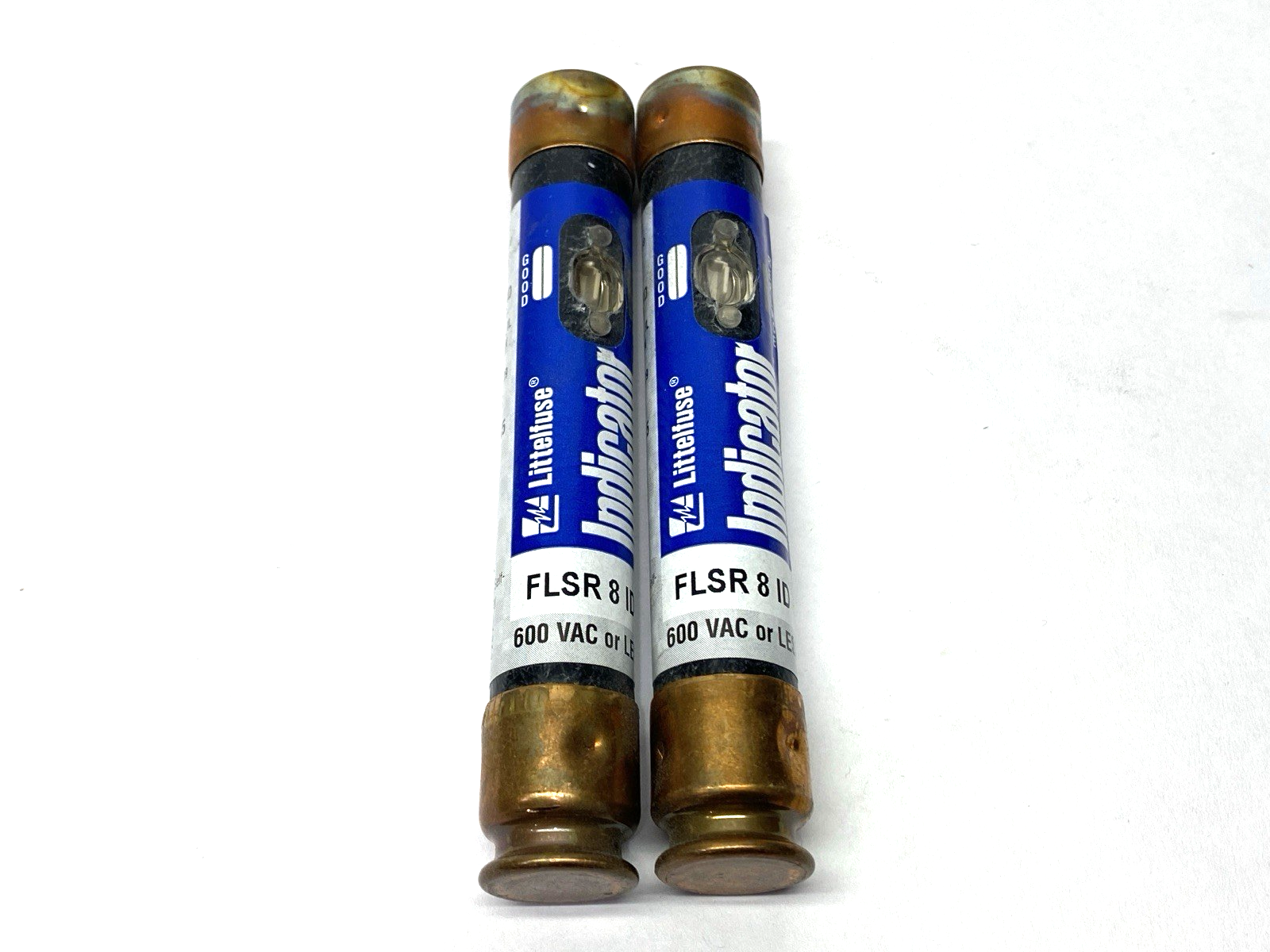 Littelfuse FLSR8ID Indicator Fuse Dual Element Time Delay Class RK5 8A LOT OF 2 - Maverick Industrial Sales