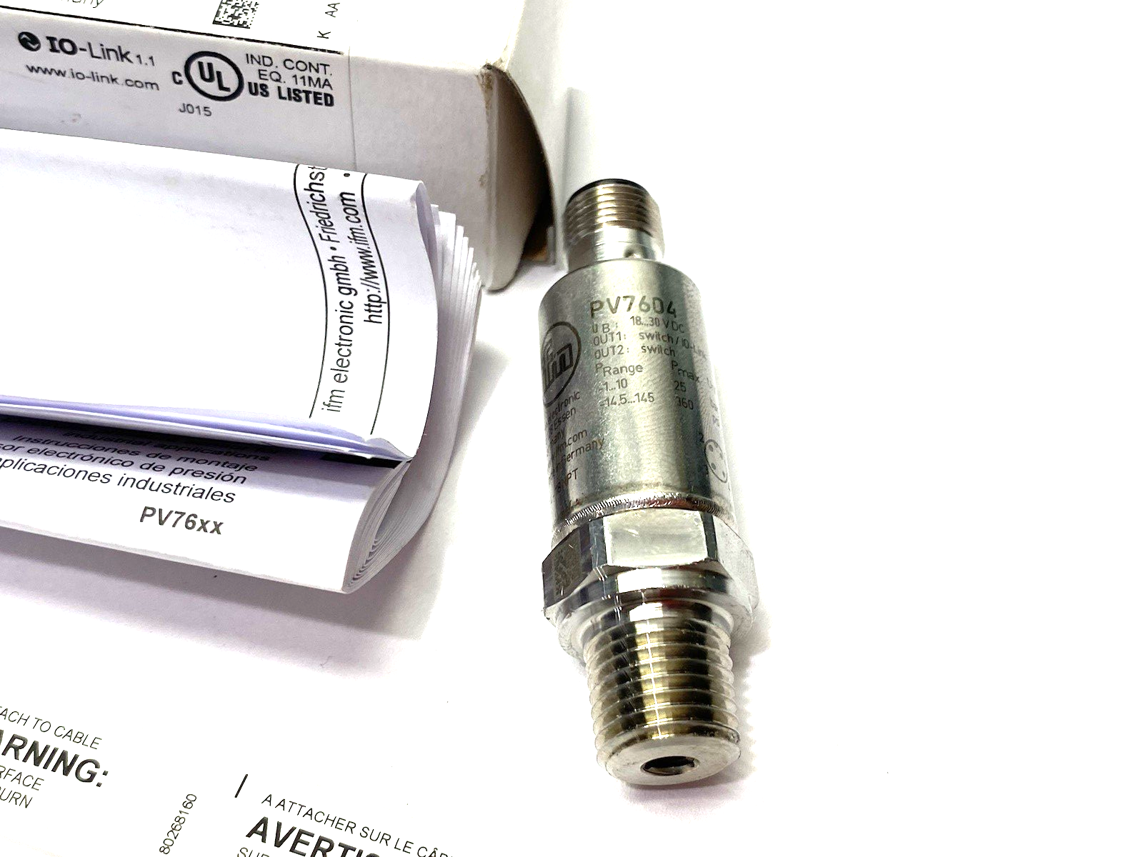 PV7604 | Ifm Pressure Switch w/ IO-Link PV-010-SEN14-UFRVG/US/ / - Used - Maverick Industrial Sales
