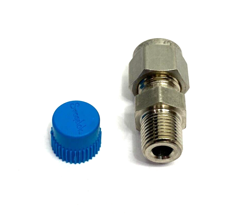 Swagelok SS-400-1-2 Straight Connector Fitting 1/4" Tube OD, 1/8" MNPT - Maverick Industrial Sales