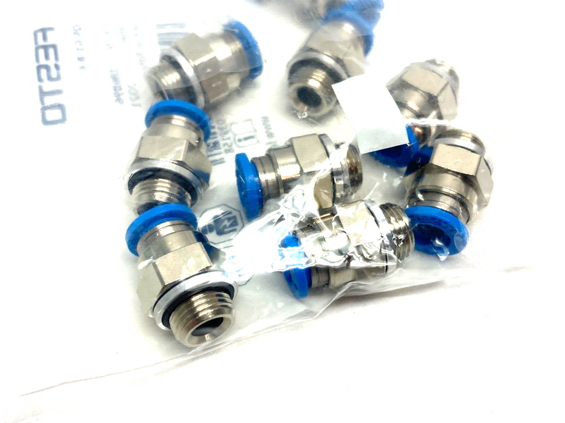 Festo QS-G1/8-6 Push-In Fitting Male Thread 6mm OD Tube 186096 PKG OF 10 - Maverick Industrial Sales