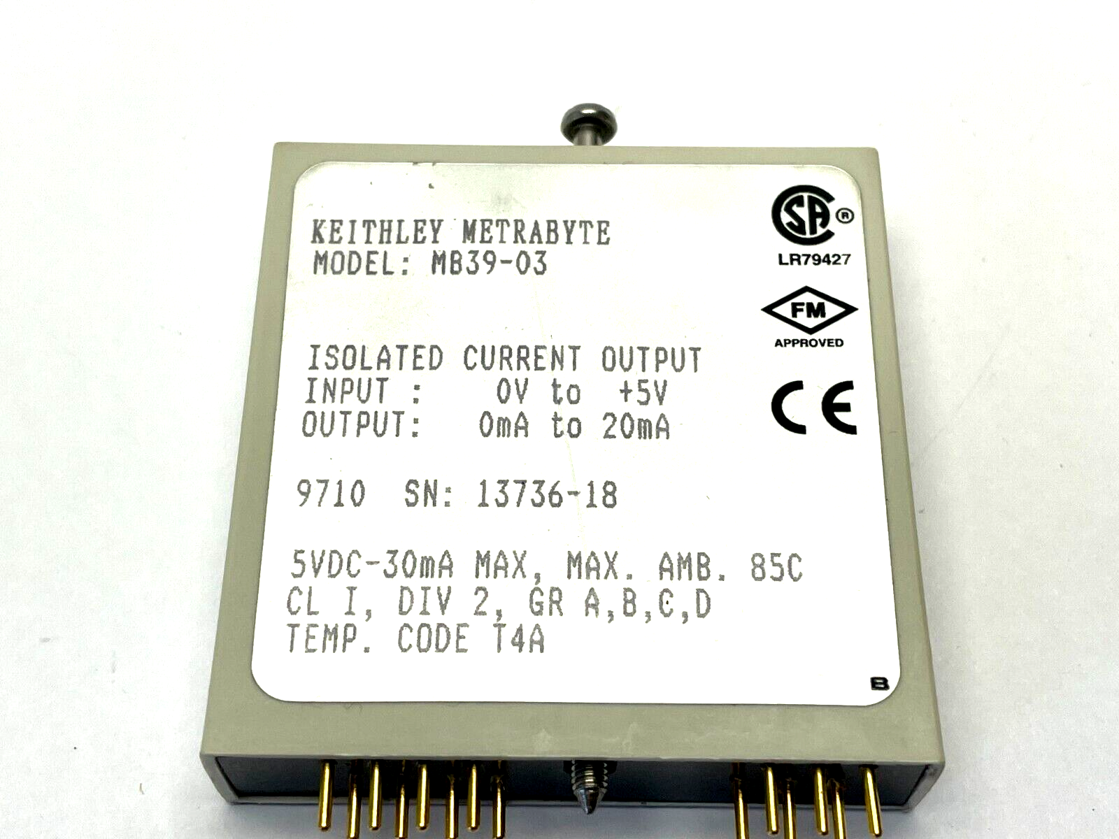 Keithley MetraByte MB39-03 Analog Device - Maverick Industrial Sales