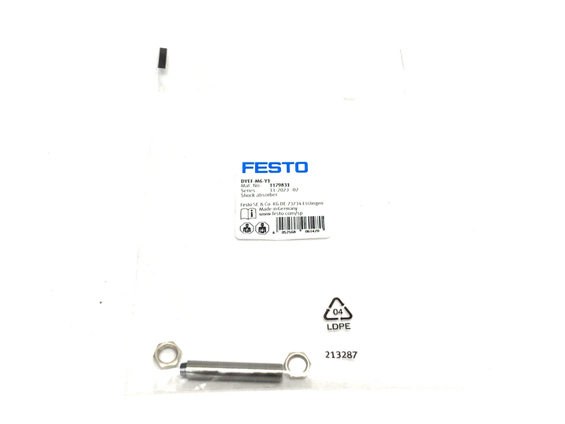 Festo DYEF-M6-Y1 Pneumatic Shock Absorber 1.5mm Stroke 1179831 - Maverick Industrial Sales