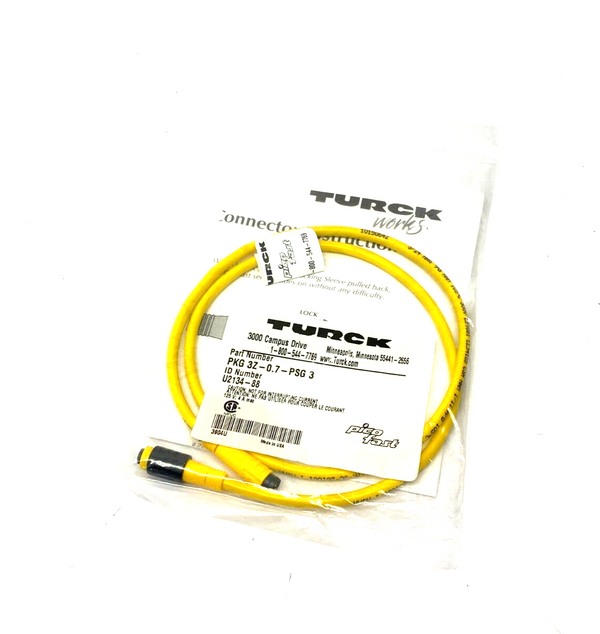 Turck PKG 3Z-0.7-PSG 3 Picofast Snap-On Connector Cordset U2134-88 - Maverick Industrial Sales