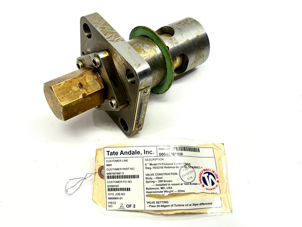 Tate Andale 000451610W Model FI 8" Pressure Control Valve HD3218 101A380CC-1 - Maverick Industrial Sales