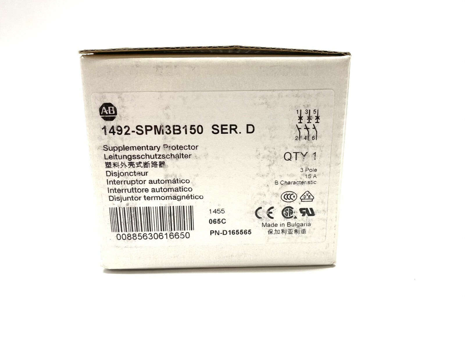 Allen Bradley 1492-SPM3B150 Supply Protector 3P Circuit Breaker 15A 480Y/277V - Maverick Industrial Sales