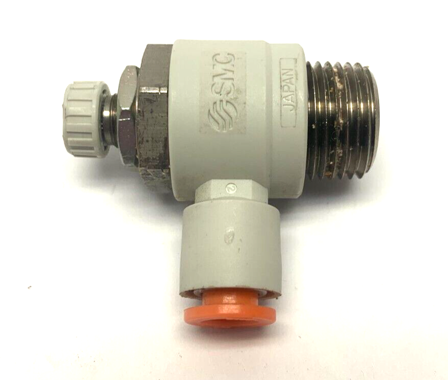 AS3201FG-N03-07 | SMC Speed/Flow Control Valve 1/4" Tube 3/8" NPT Thread Hex Meter - Used - Maverick Industrial Sales