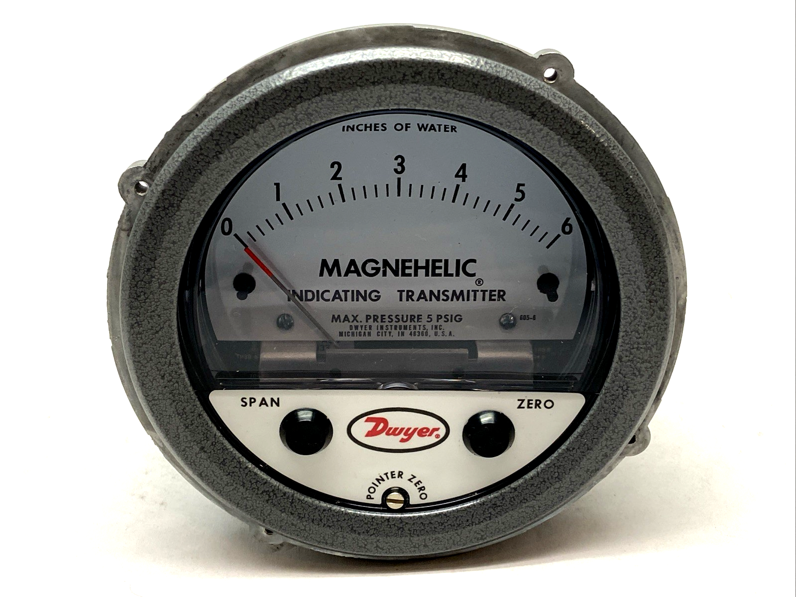 Dwyer Instruments 605-6 Magnehelic Indicating Transmitter Range 0-6.0" w.c. 2psi - Maverick Industrial Sales