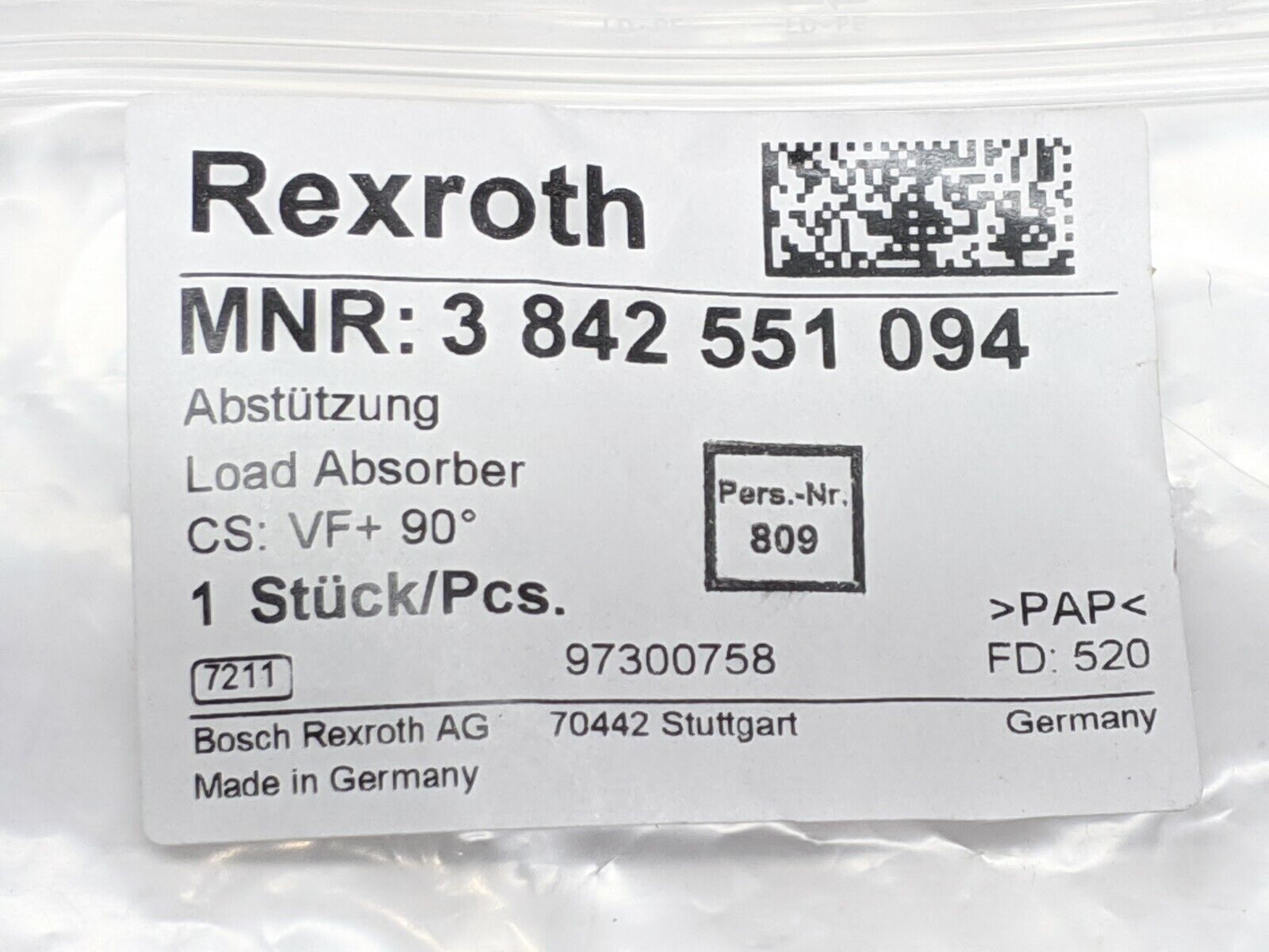 Rexroth 3 842 551 094 Support Joints Load Absorber - Maverick Industrial Sales