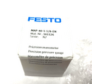 Festo MAP-40-1-1/8-EN Precision Pressure Gauge 1/8" NPT Back Connection 161126 - Maverick Industrial Sales