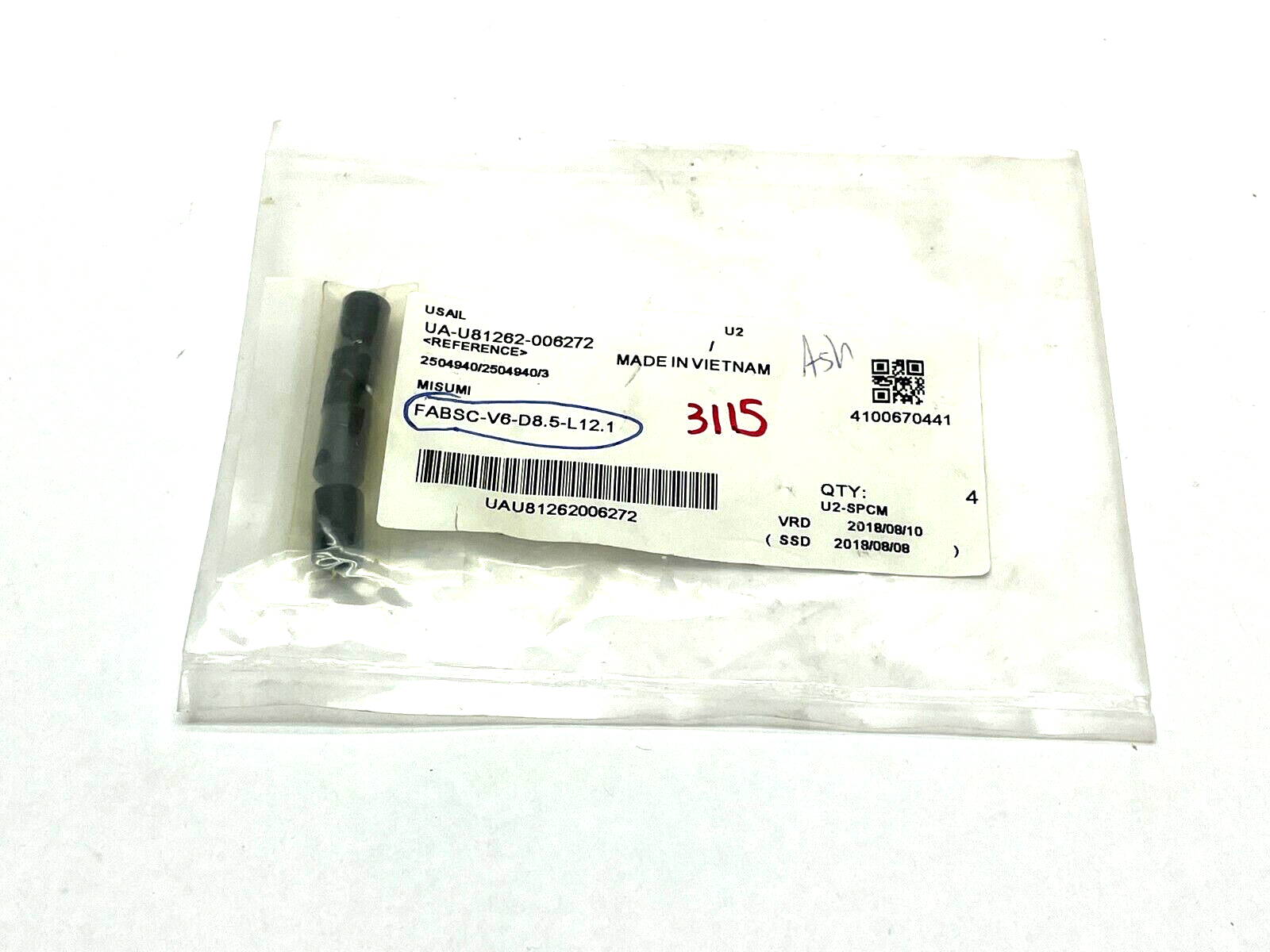 MiSUMi FABSC-V6-D8.5-L12.1 Standard and Precision Spacer LOT OF 4 - Maverick Industrial Sales