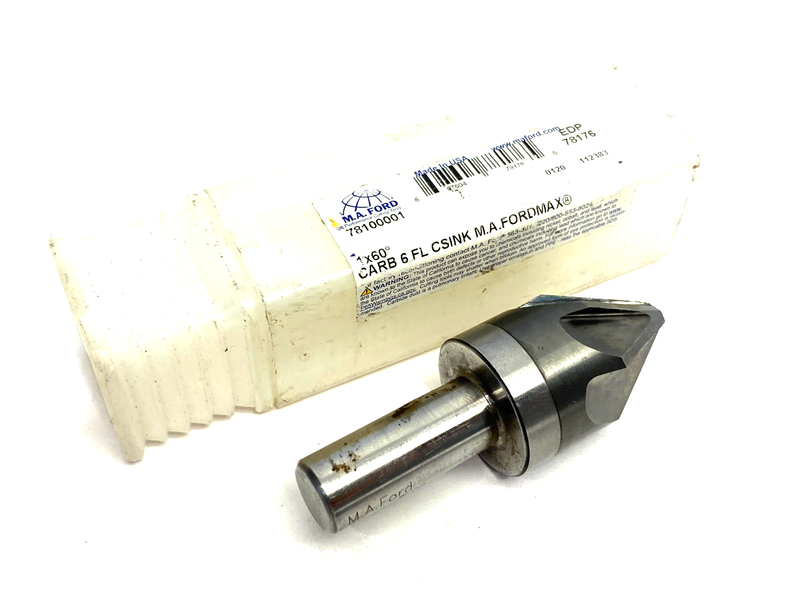 M.A. Ford 78100001 Chatterless Single End Countersink 6-Flute 1 x 60° 78176 - Maverick Industrial Sales